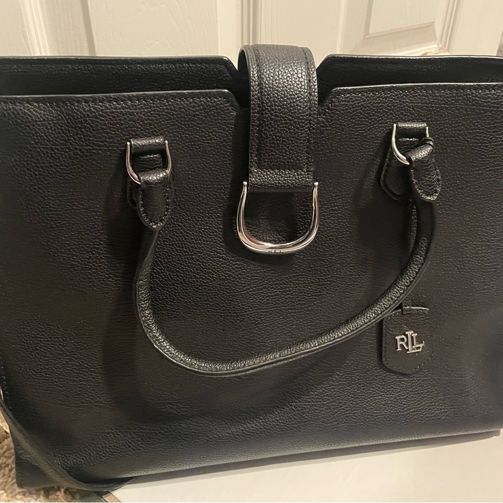 Black Leather Tote Bag